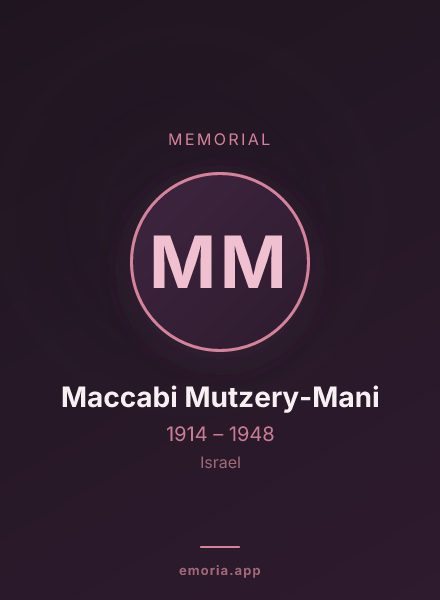 Memorial portrait of Maccabi Mutzery-Mani