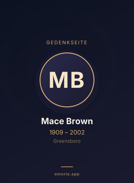 Gedenkportrait von Mace Brown