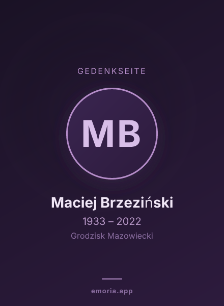 Gedenkportrait von Maciej Brzeziński
