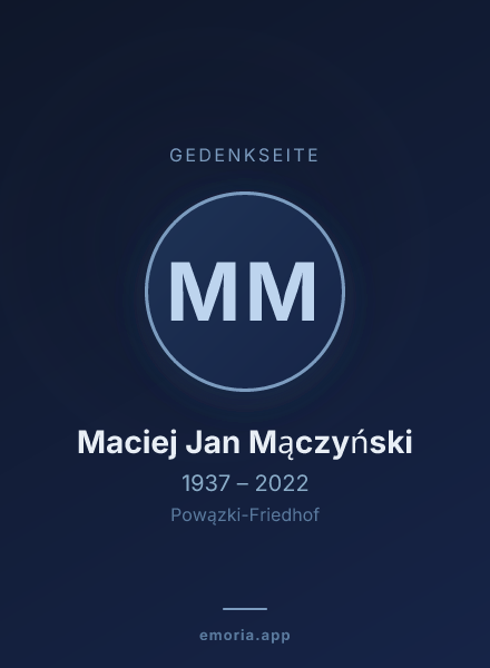 Gedenkportrait von Maciej Jan Mączyński