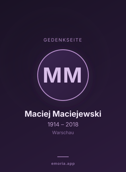 Gedenkportrait von Maciej Maciejewski