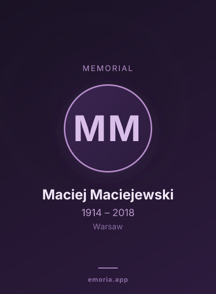 Memorial portrait of Maciej Maciejewski