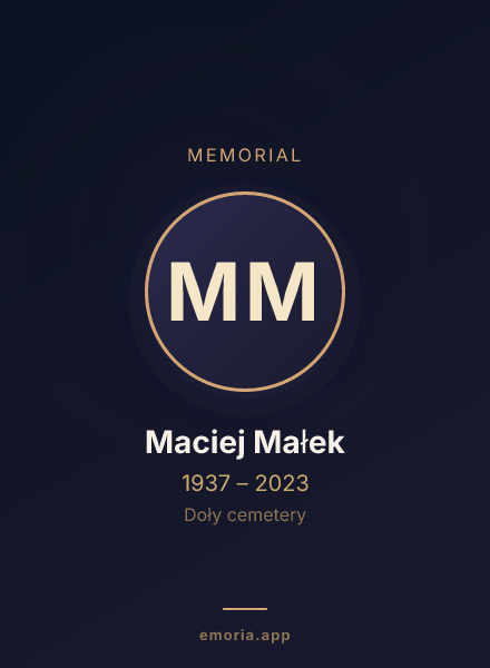 Memorial portrait of Maciej Małek