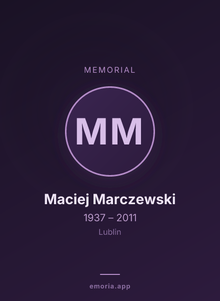 Memorial portrait of Maciej Marczewski