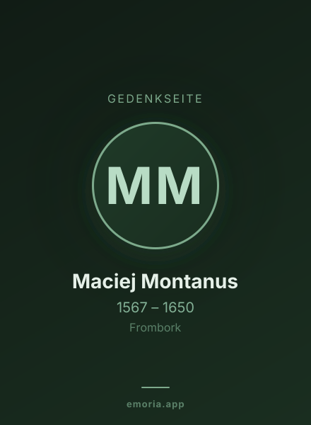 Gedenkportrait von Maciej Montanus