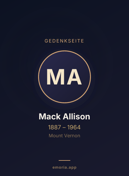 Gedenkportrait von Mack Allison