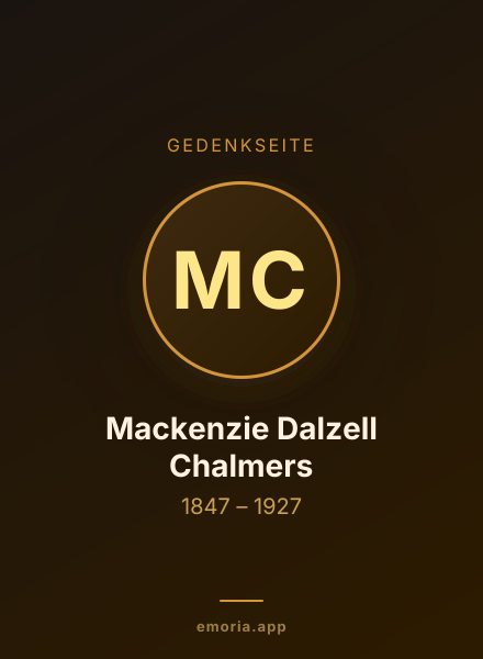 Gedenkportrait von Mackenzie Dalzell Chalmers