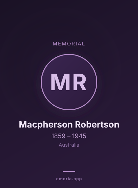 Memorial portrait of Macpherson Robertson