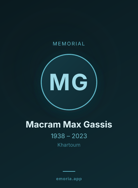 Memorial portrait of Macram Max Gassis