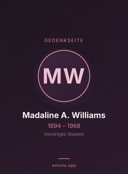 Gedenkportrait von Madaline A. Williams