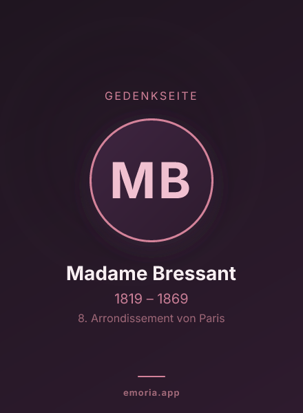 Gedenkportrait von Madame Bressant