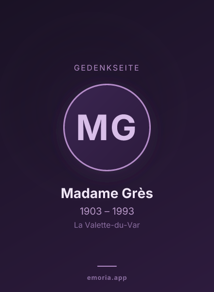 Gedenkportrait von Madame Grès