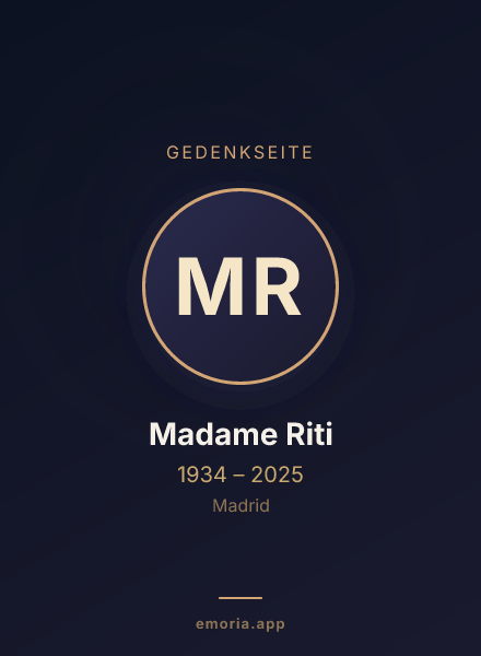Gedenkportrait von Madame Riti