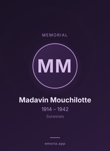 Memorial portrait of Madavin Mouchilotte