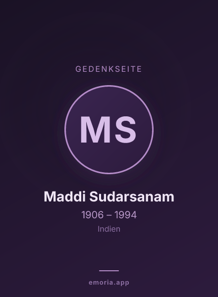 Gedenkportrait von Maddi Sudarsanam