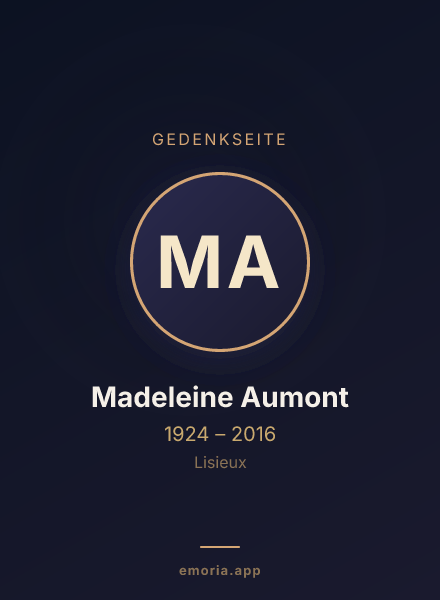 Gedenkportrait von Madeleine Aumont
