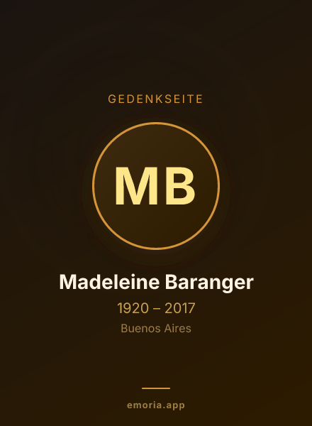 Gedenkportrait von Madeleine Baranger