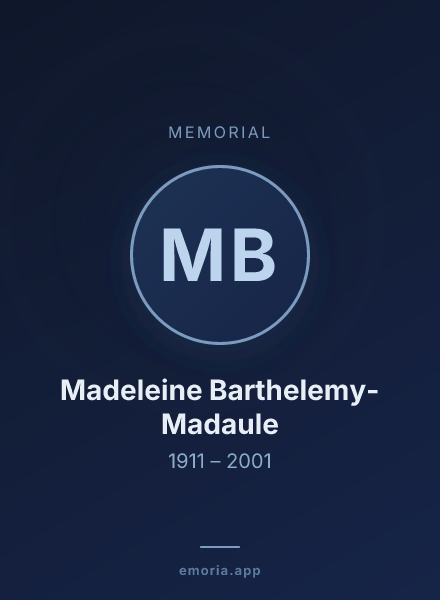 Memorial portrait of Madeleine Barthelemy-Madaule