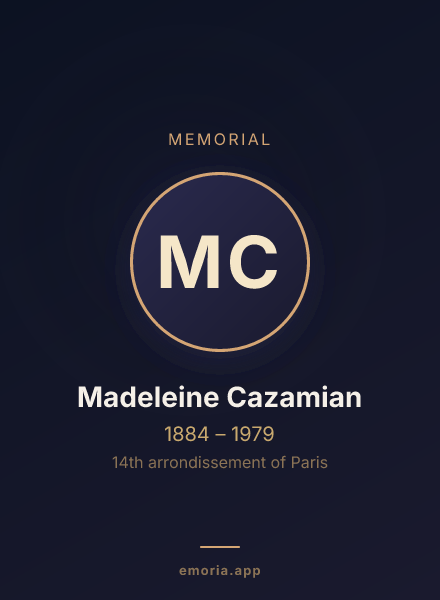 Memorial portrait of Madeleine Cazamian