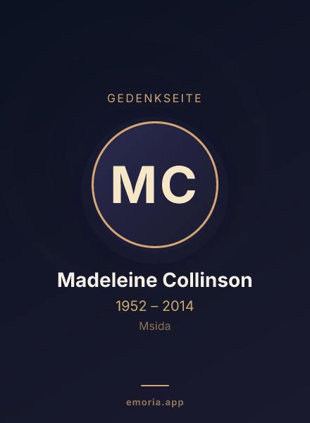 Gedenkportrait von Madeleine Collinson