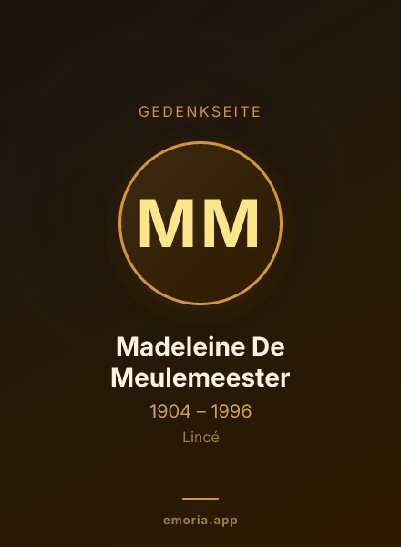 Gedenkportrait von Madeleine De Meulemeester