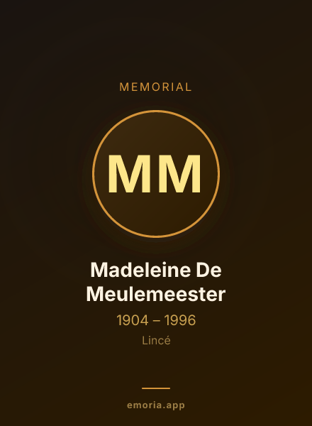Memorial portrait of Madeleine De Meulemeester