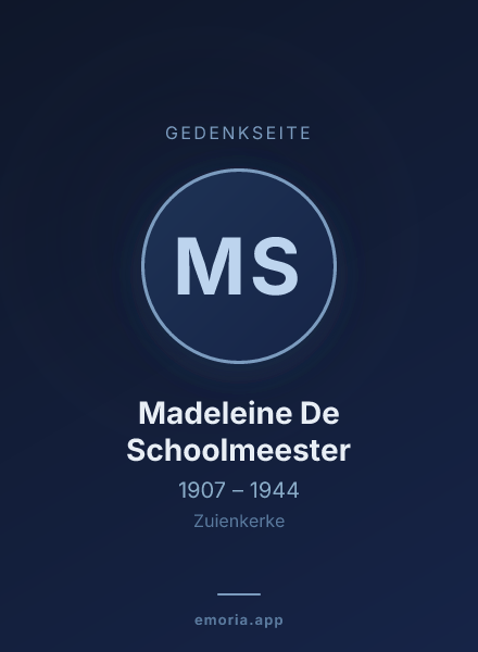 Gedenkportrait von Madeleine De Schoolmeester