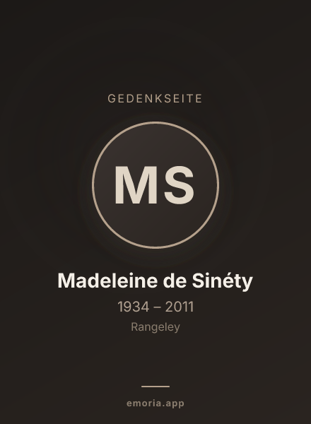 Gedenkportrait von Madeleine de Sinéty