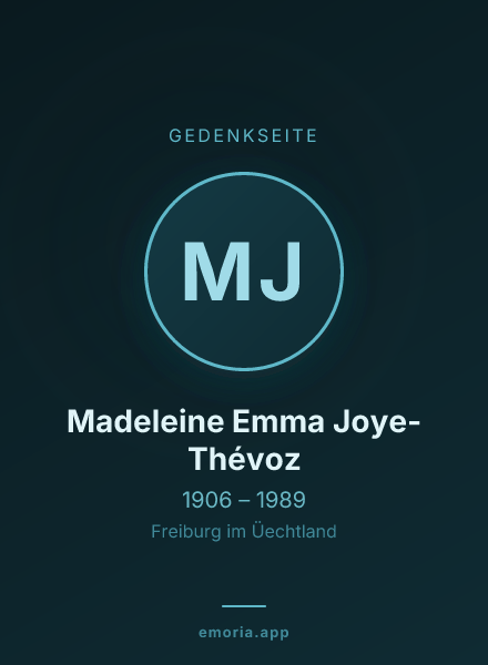 Gedenkportrait von Madeleine Emma Joye-Thévoz