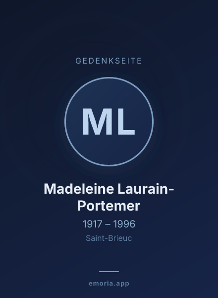 Gedenkportrait von Madeleine Laurain-Portemer