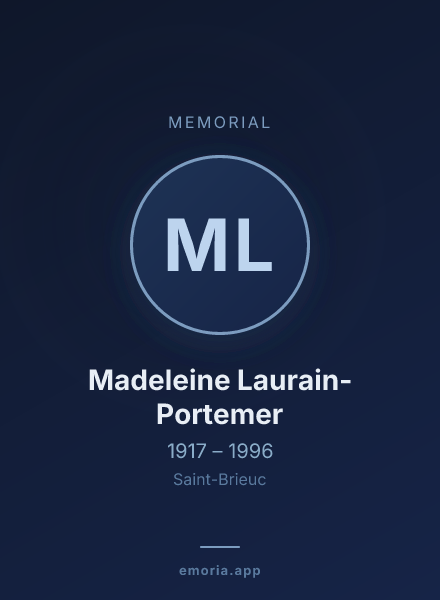 Memorial portrait of Madeleine Laurain-Portemer