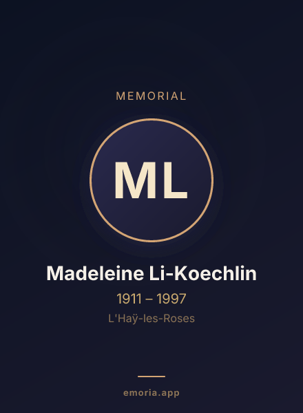 Memorial portrait of Madeleine Li-Koechlin