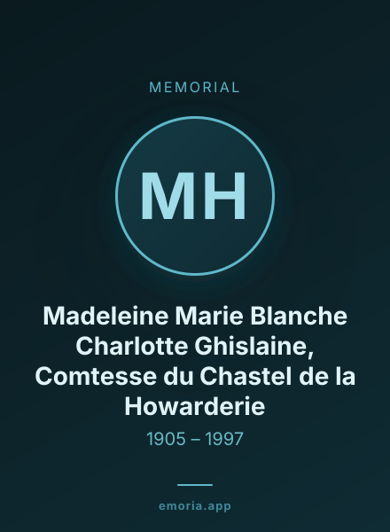 Memorial portrait of Madeleine Marie Blanche Charlotte Ghislaine, Comtesse du Chastel de la Howarderie