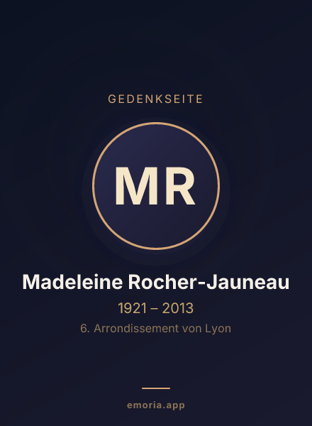Gedenkportrait von Madeleine Rocher-Jauneau