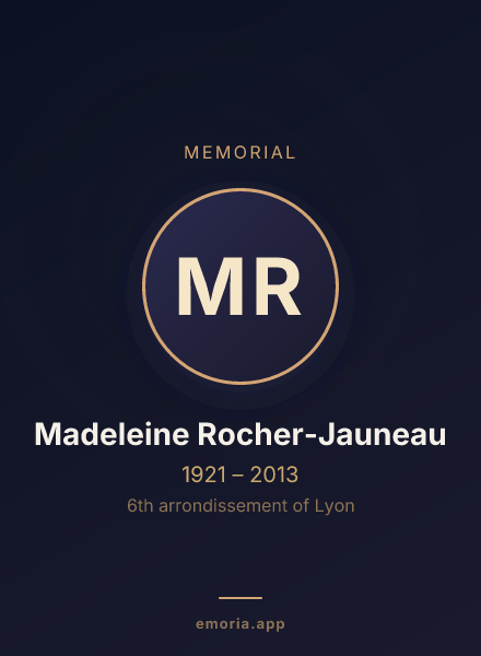 Memorial portrait of Madeleine Rocher-Jauneau