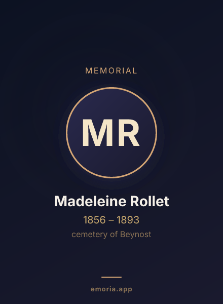 Memorial portrait of Madeleine Rollet