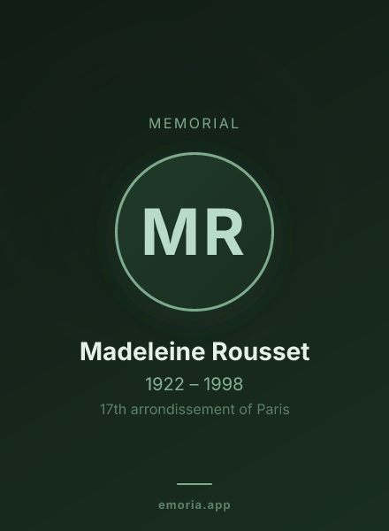 Memorial portrait of Madeleine Rousset