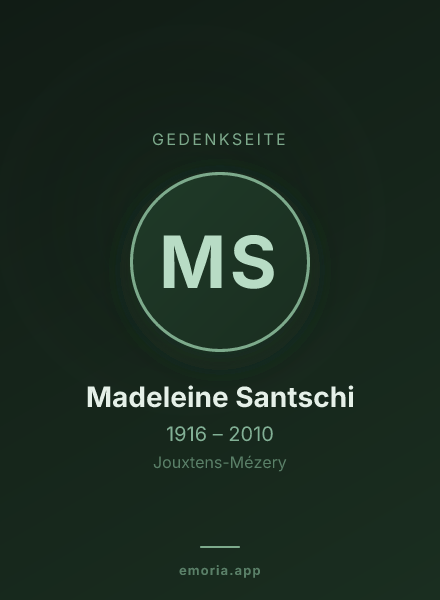Gedenkportrait von Madeleine Santschi