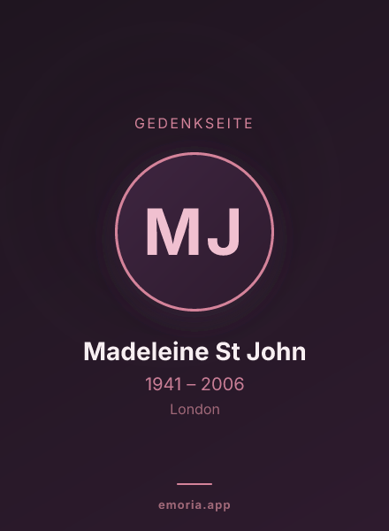 Gedenkportrait von Madeleine St John