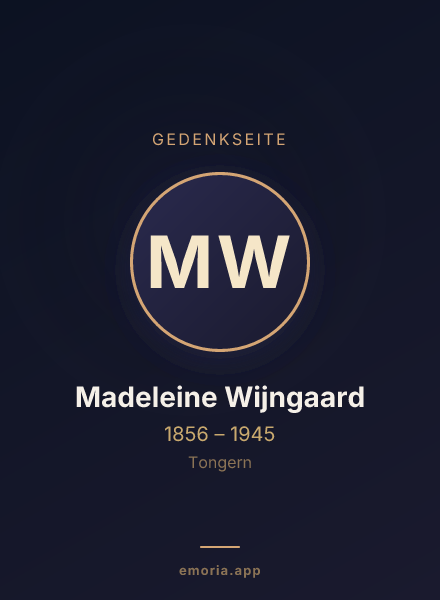 Gedenkportrait von Madeleine Wijngaard