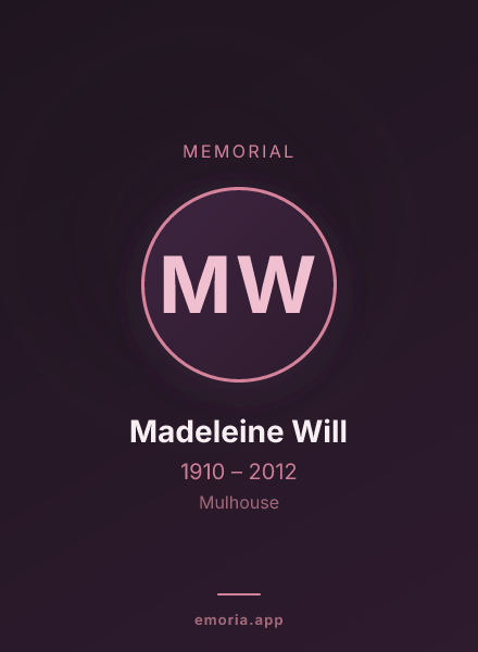Memorial portrait of Madeleine Will