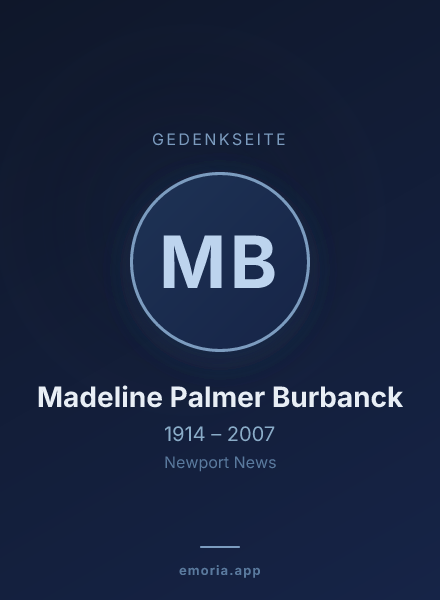 Gedenkportrait von Madeline Palmer Burbanck