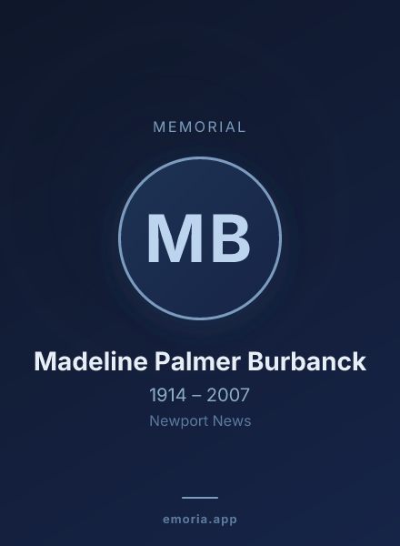 Memorial portrait of Madeline Palmer Burbanck