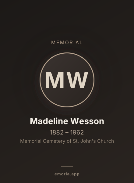 Memorial portrait of Madeline Wesson