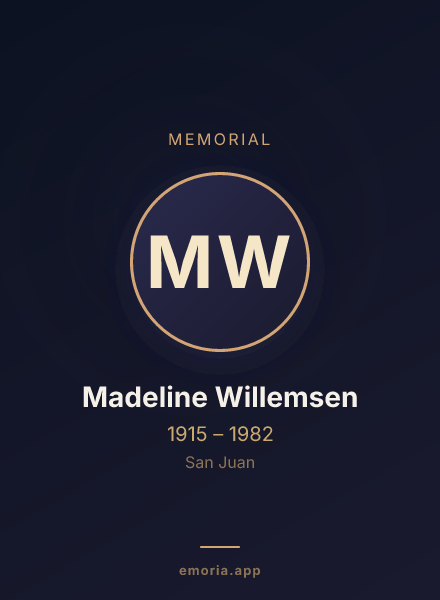 Memorial portrait of Madeline Willemsen