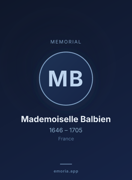 Memorial portrait of Mademoiselle Balbien