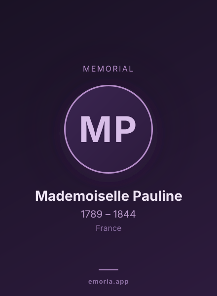 Memorial portrait of Mademoiselle Pauline