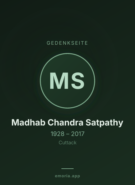 Gedenkportrait von Madhab Chandra Satpathy