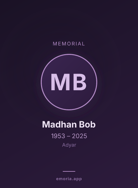 Memorial portrait of Madhan Bob