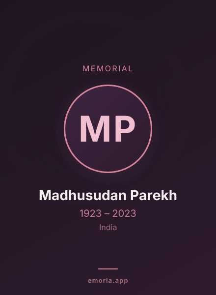 Memorial portrait of Madhusudan Parekh